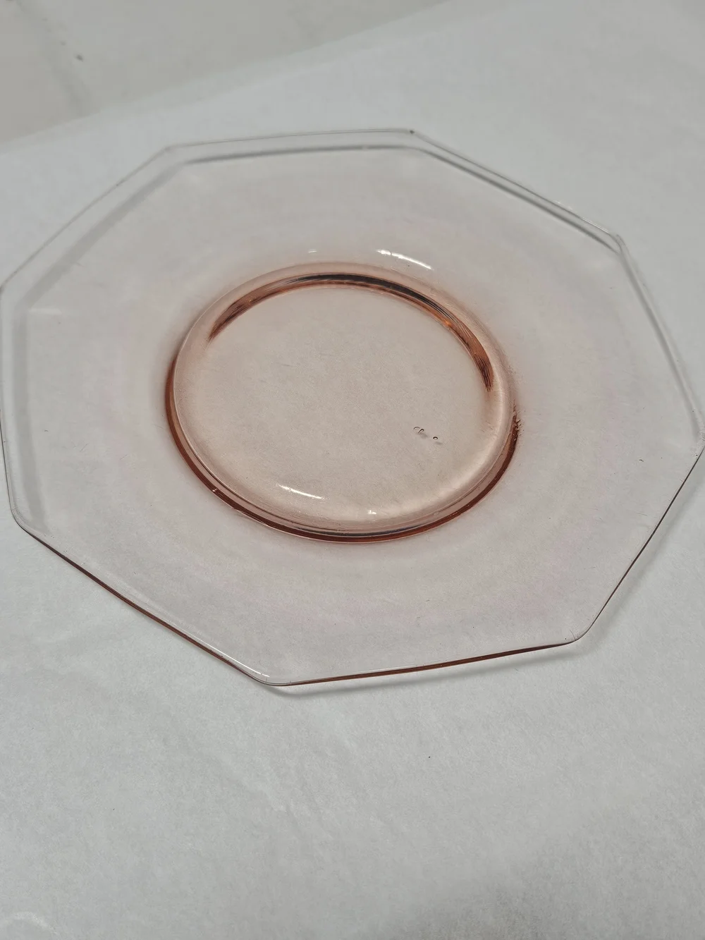 Vintage Pink Depression  Glass Salad Or Luncheon  Plate